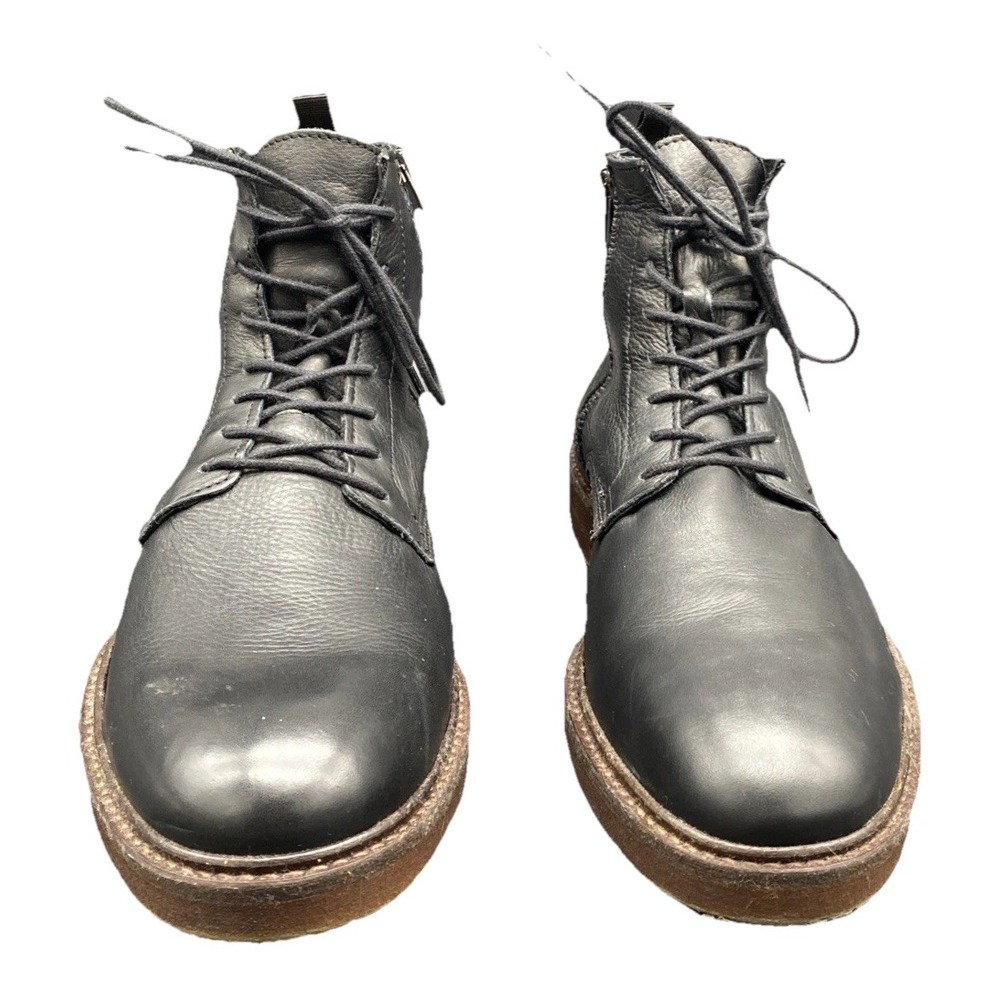 SUPPLY LAB Men's Black Corey  Men 11 D Lace-Up/ Side Zip‎ Up Leather Ankle Boot